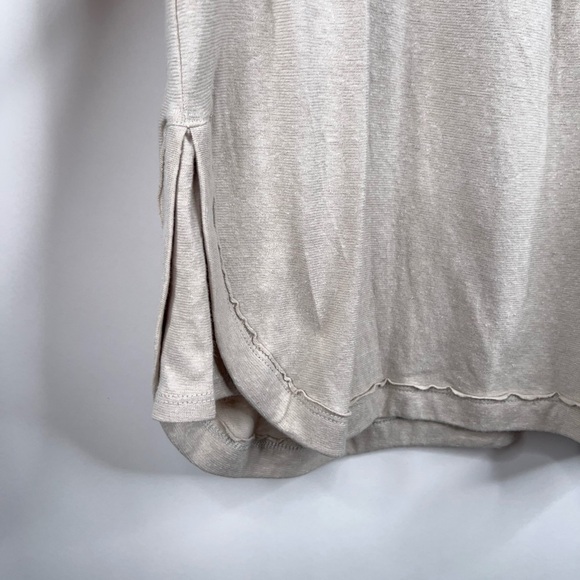 Free People Beach Cream Beige Oversized Blouse Boho Top Button Front Hemp New - Picture 9 of 12